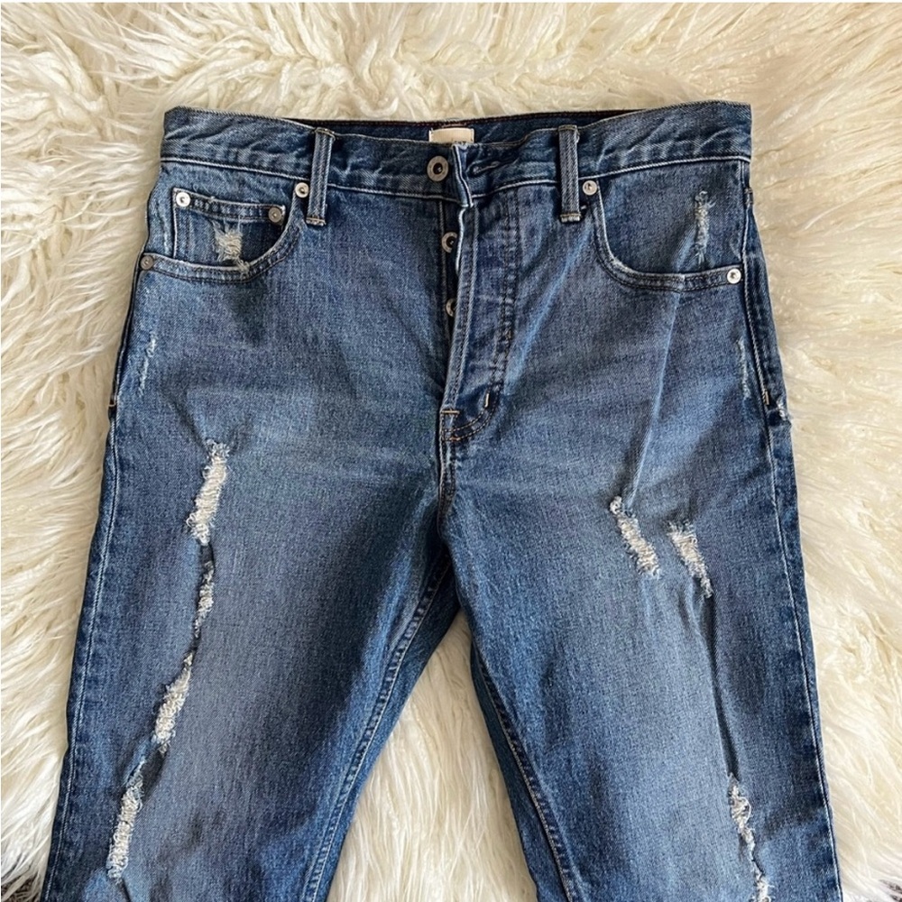 GAP Distressed Blue Straight Leg Women's Jeans